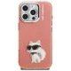 Karl Lagerfeld IML Aquarelle Choupette & Logo vāciņš iPhone 16 Pro, rozā