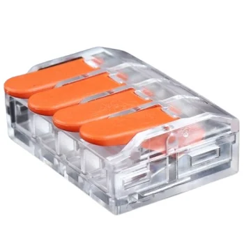 Savienotājspailes ar sviru 4x 0.5-6.0 mm², 41A, 450V, 20 gab.