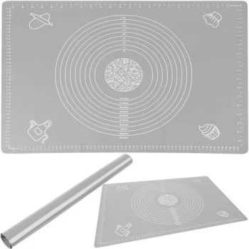 Virtuves Silikona Paklājiņš Mīklas Rullēšanai un Cepšanai, 64x45 cm | Non-slip Silicone Pastry Baking Dough...