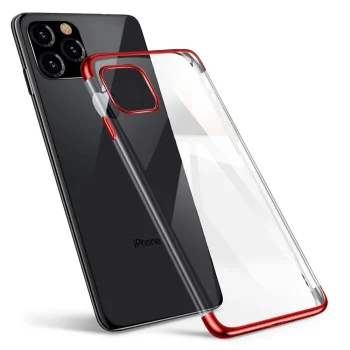 Vāciņš Samsung Galaxy A13 5G Clear Color 0.3mm ar metālisku rāmi, sarkans