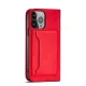 Magnet Card Case iPhone 13 Pro Max maciņš ar karšu turētāju Red