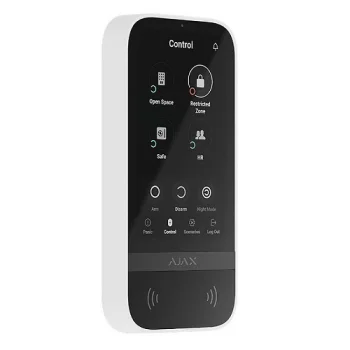 Ajax KeyPad TouchScreen bezvadu vadības tastatūra, balta