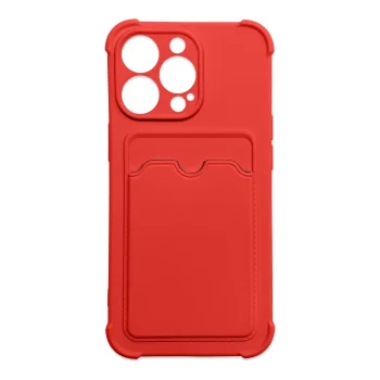 Card Armor silikona maciņš iPhone 13 Mini ar karšu nodalījumu sarkans