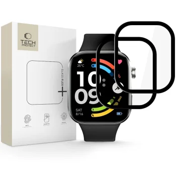 Tech-Protect Glass Flex+ hibrīda stikls Xiaomi Redmi Watch 6 (2 gab.), melns