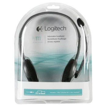 Logitech H111 Stereo austiņas ar mikrofonu Melnas