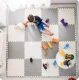 Ricokids 738231 liels putu paklājiņš puzle, 180x180 cm, 9 gab., balts/pelēks