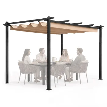 Multigarden dārza un terases pergola, 3x4 m, tērauda, smilškrāsas
