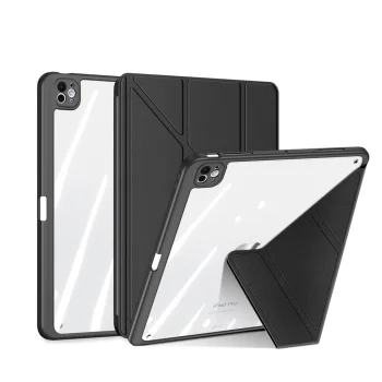 Planšetdatora vāciņš Dux Ducis Magi iPad Pro 13" (2024/2025) ar statīvu, melns