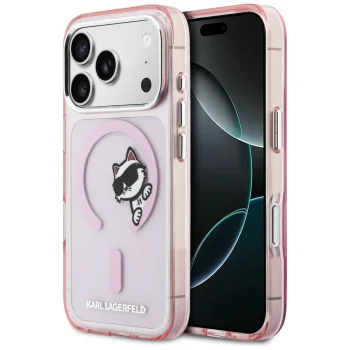 Karl Lagerfeld IML Peekaboo MagSafe vāciņš iPhone 17 Pro, rozā