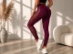 Sieviešu fitnesa legingi ar augsto jostasvietu un push-up efektu, bordo, L/XL