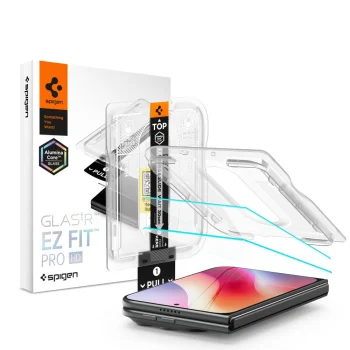 Spigen Glas.tR EZ Fit Pro aizsargstikls iPhone Duo, 2 gab.