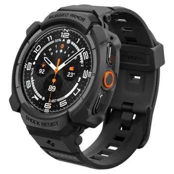 Spigen Rugged Armor Pro siksniņa ar vāciņu Samsung Galaxy Watch Ultra 2 47mm, melna