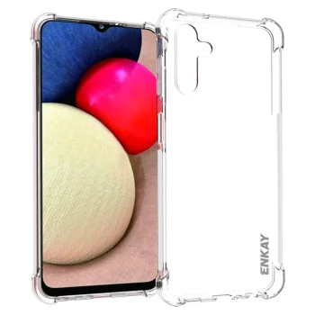 Samsung Galaxy A13 5G (SM-A136) ENKAY Corners Anti-slip Crystal Clear Protective Cover Case | Caurspīdīgs Silikona...