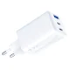 3mk Hyper GaN lādētājs 65W USB-C un USB-A, balts