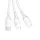 Dudao L8A-3in1 USB uz USB-C/micro USB/Lightning kabelis, 1.2m, balts
