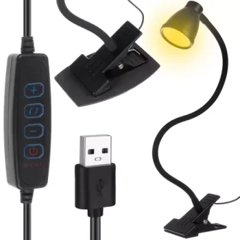 Izoxis 00019454 galda lampa ar klipsi un pamatni, melna