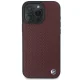BMW Sign Leather Diamond Metal Logo MagSafe vāciņš iPhone 16 Pro Max, sarkans