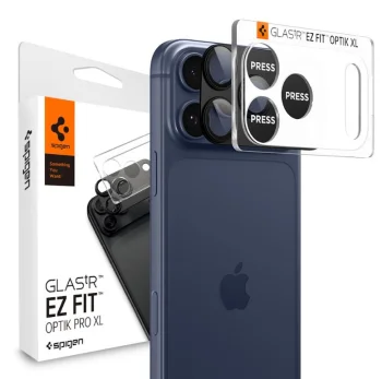 Spigen Optik Pro XL kameras aizsargstikls iPhone 17 Pro, melns