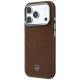 Mercedes Leather Semi Wrap Wood Effect MagSafe vāciņš iPhone 17 Pro, brūns