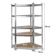 Humberg 4817 metāla stūra plaukts 180x90x40 cm, 5 plaukti, sudraba
