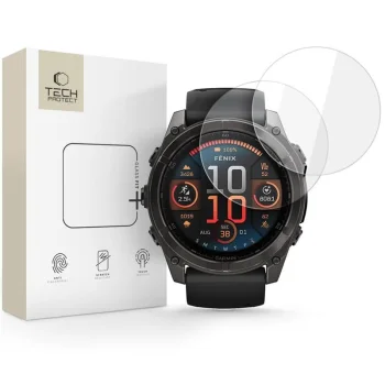 Tech-Protect Glass Fit+ 2-pack aizsargstikls Garmin Fenix 8 51mm, caurspīdīgs