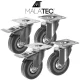 Grozāmi mēbeļu riteņi Malatec 22537, 75 mm, 4 gab., ar bremzēm, līdz 220 kg