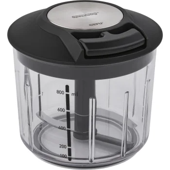 Mehāniskais smalcinātājs Gefu Speedwing 800 ml, melns / caurspīdīgs