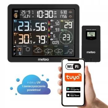 WiFi meteoroloģiskā stacija ar gaisa piesārņojuma mērītāju PM2.5
