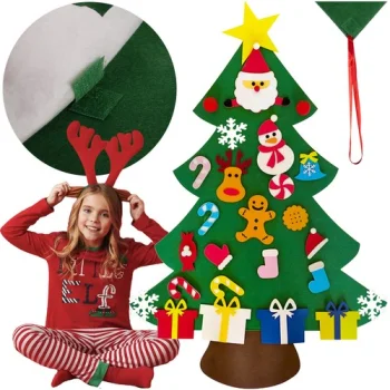 Ruhhy 00024856 filca eglīte ar rotājumiem, 90 cm