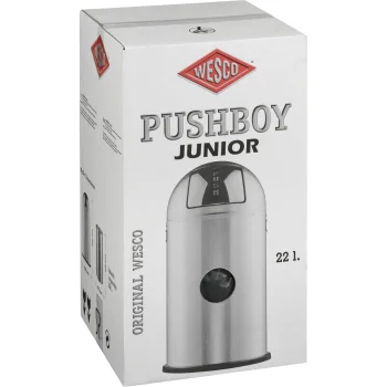 Wesco Pushboy Junior atkritumu tvertne 22L, matēti melna