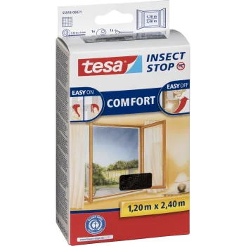 Pretmoskītu tīkls logiem Tesa Insect Stop Comfort 1.2x2.4 m, melns (55918)