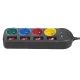 Maclean MCE229 B pagarinātājs, 4 ligzdas, 2xUSB, 1.5m, Melns