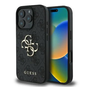 Guess iPhone 16 Pro Max vāciņš 4G Big Logo, melns