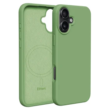 Vāciņš Etteri Silicone Mag Apple iPhone 16 Plus 6.7", gaiši zaļš