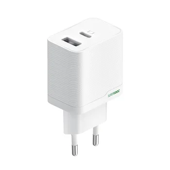Tīkla lādētājs Oppo OSAB4CB4AE 45W GaN USB-A un USB-C, balts
