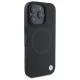 BMW Sign Leather Half Textured And Circle MagSafe vāciņš priekš iPhone 16 Pro Max 6.9\", melns