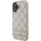 DKNY iPhone 16 vāciņš Checkered Mono Pattern & Printed Stripes, rozā