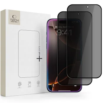 Tech-Protect Glass SPY+ 2-Pack privātuma aizsargstikls, Apple iPhone 18 Pro