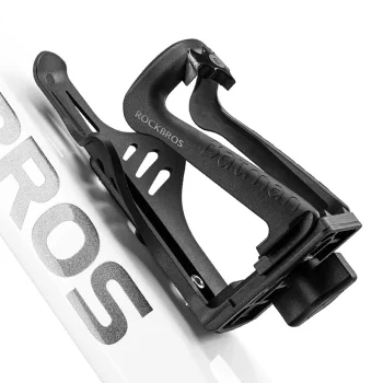 Rockbros 2-3D regulējams pudeles turētājs velosipēdiem un motocikliem, melns
