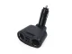 Automašīnas piepīpētāja sadalītājs ar 2 USB pieslēgvietām, melns