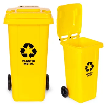 Multistore 120L atkritumu tvertne plastmasai, dzeltena