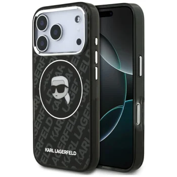 Karl Lagerfeld IML Karl Head Logo MagSafe vāciņš priekš iPhone 17 Pro Max, melns