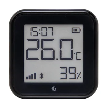 Shelly H&T Gen3 viedais temperatūras un mitruma sensors, Wi-Fi, melns