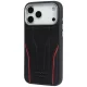Audi R8 Genuine Leather MagSafe vāciņš iPhone 17 Pro Max, melns ar sarkanu