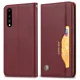 Huawei P20 2018 (EML-L29) PU Leather Wallet Book Case Cover, Wine Red | Vāks Maciņš Maks Grāmatiņa Apvalks
