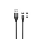 Maxlife MXUC-02 magnētiskais kabelis 3in1 USB uz Lightning/USB-C/microUSB 1m 2A, Melns