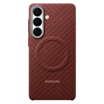 Samsung Carbon Magnet vāciņš Samsung Galaxy S26+ ar MagSafe, sarkans