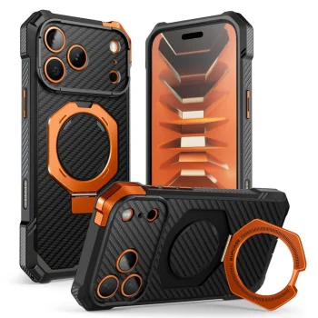 Supcase UB Grip Mag MagSafe vāciņš iPhone 18 Pro Max, melns/oranžs