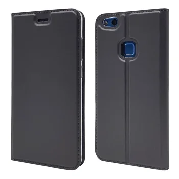 Huawei P10 Lite 2017 (WAS-LX1) Magnetic Leather Case Cover Card Holder, Black | Telefona Vāciņš Maciņš Apvalks...