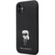 Karl Lagerfeld iPhone 11 vāciņš Silicone Ikonik Metal Pin, melns